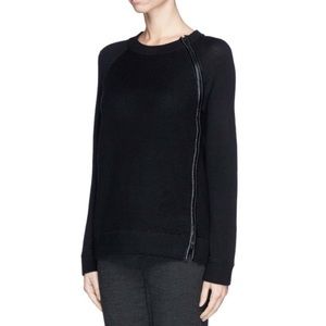 Vince wool sweater with leather trim